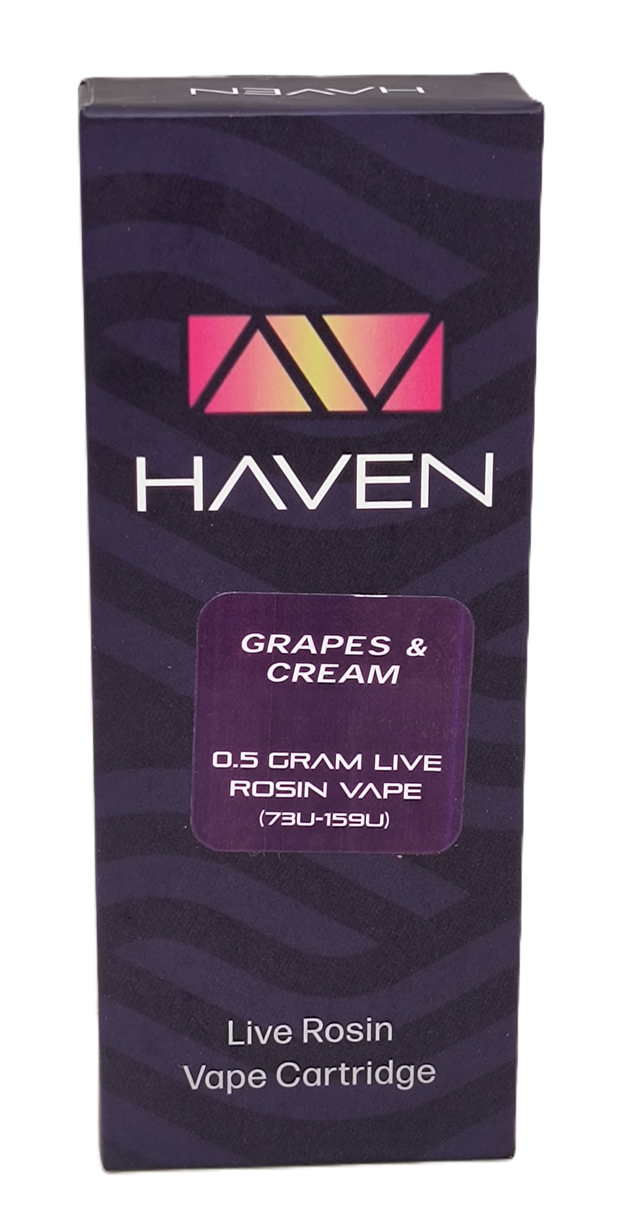 Photograph of product: Grapes & Cream Live Rosin Vape Cart | Haven