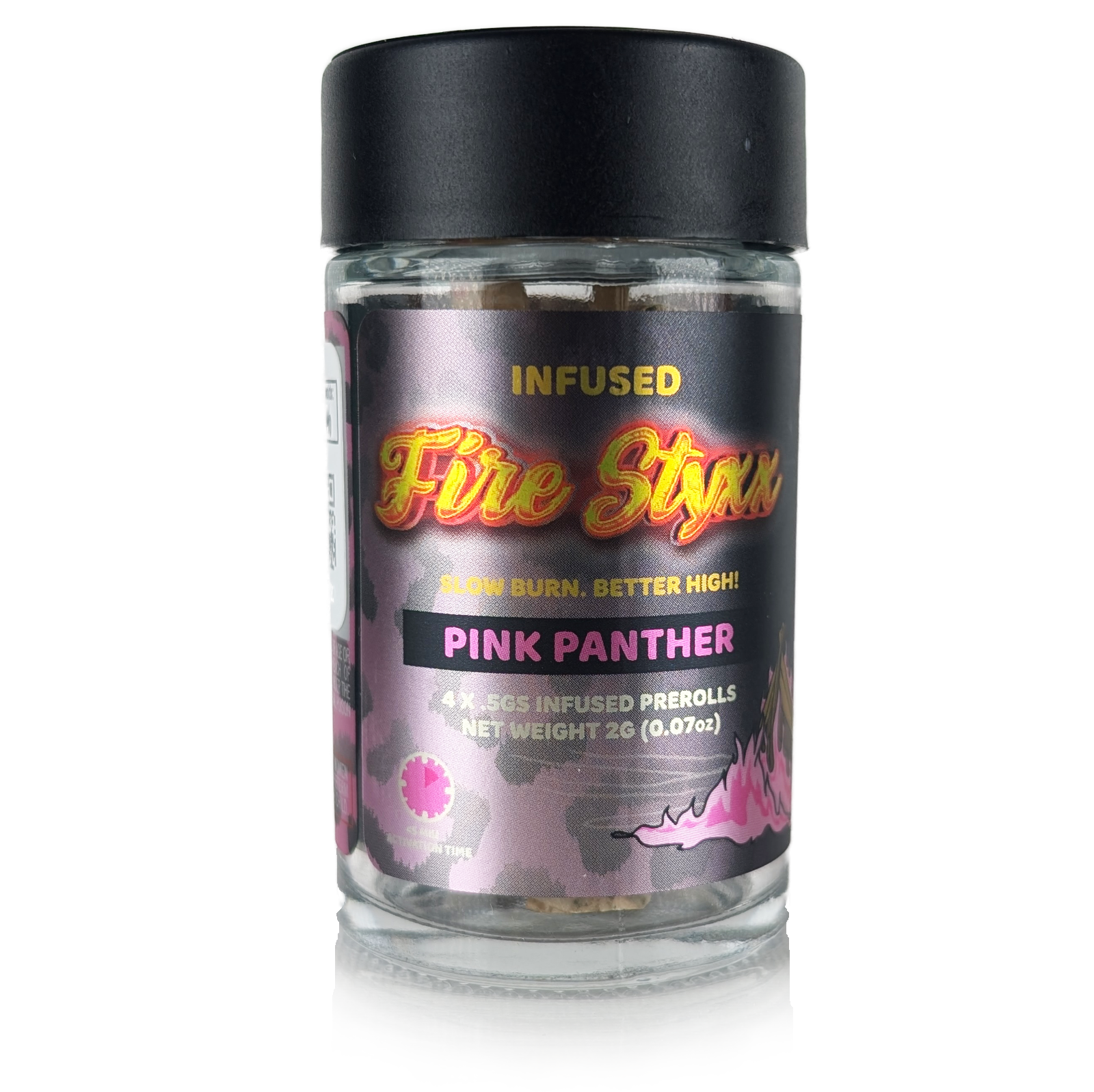 Photograph of product: FIRE STYXX - PINK PANTHER - (4X.5G) INFUSED PRE-ROLLS