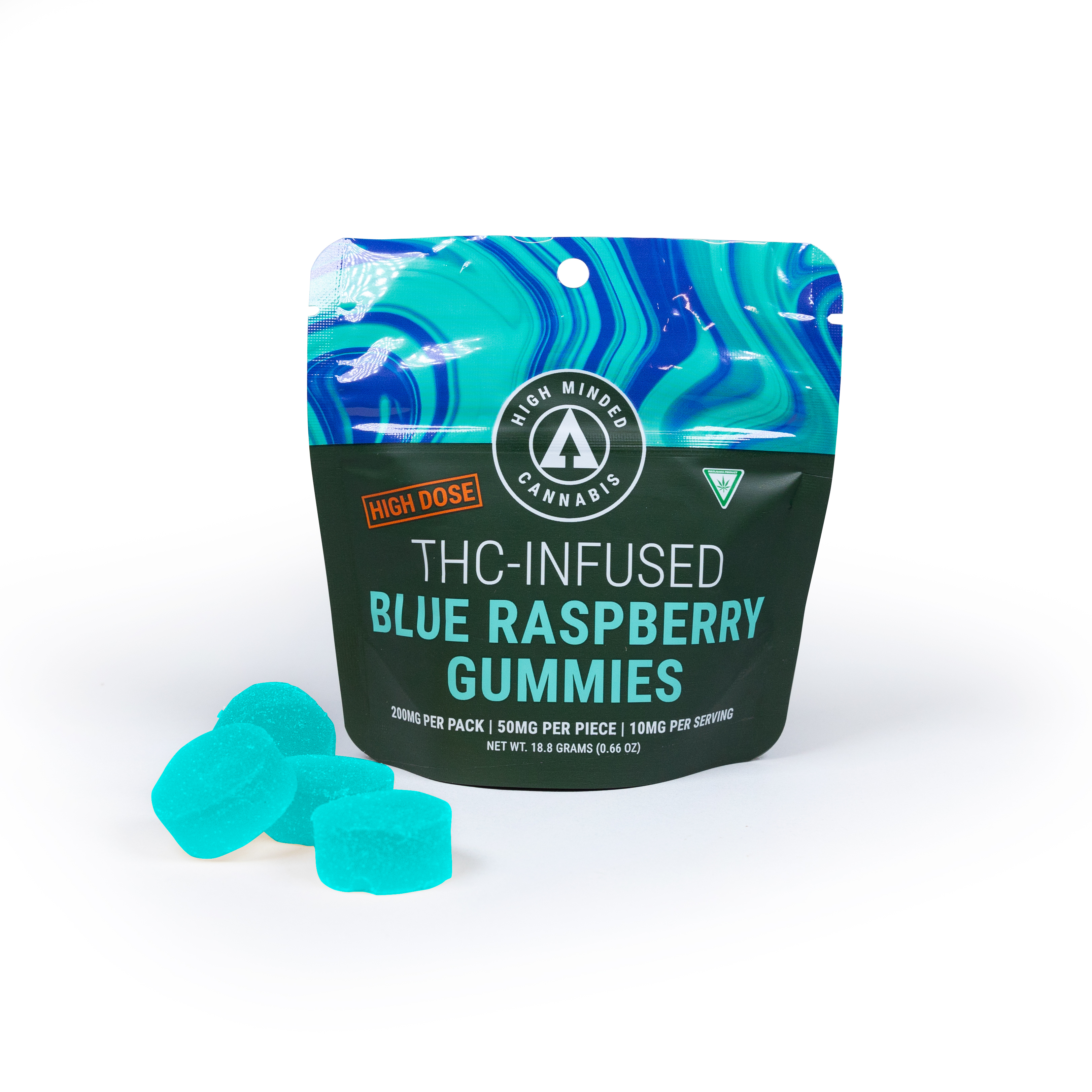 Photograph of Product: High Minded - Gummies - 200mg High Dose - Blue Raspberry