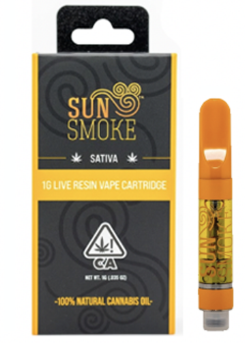 Photograph of product: LIVE RESIN RAINBOW LEMON HAZE CARTRIDGE 1G O2