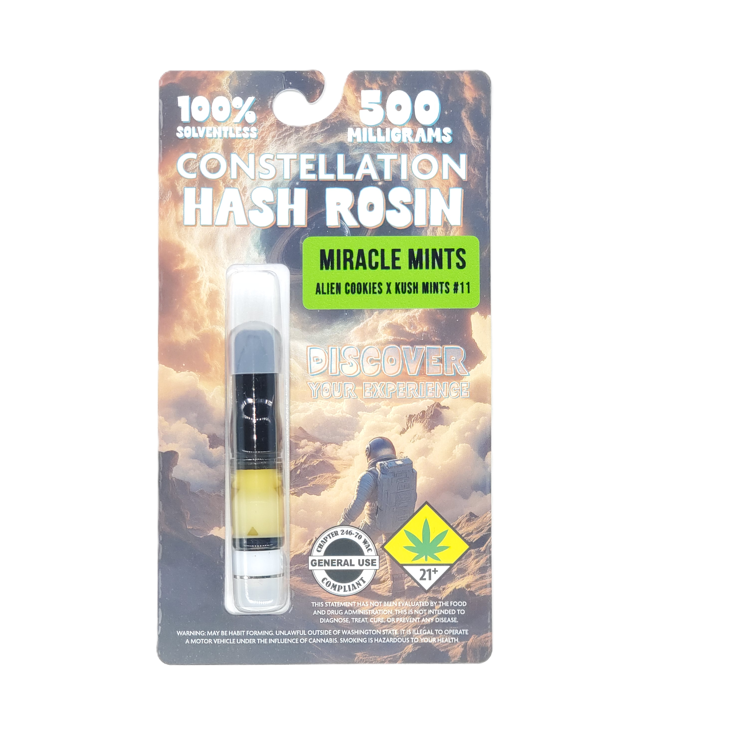Photograph of product: Constellation VAPE Miracle Mints Rosin Cart 0.5g