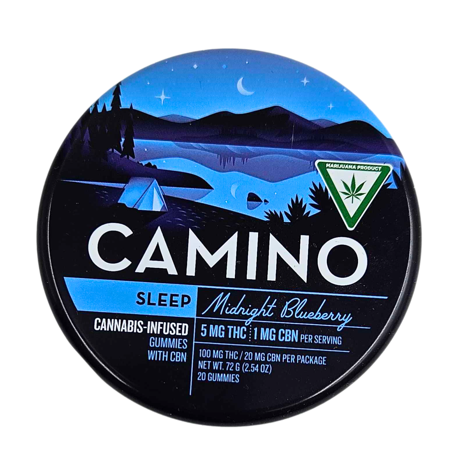 Photograph of product: Edible | Gummies | 5:1 CBN:TH-oui | Midnight Blueberry | 200mg