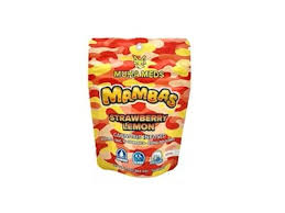 Photograph of product: Muha Meds Mambas 200mg Gummies | Strawberry Lemon - Oui'd - 40mgx5