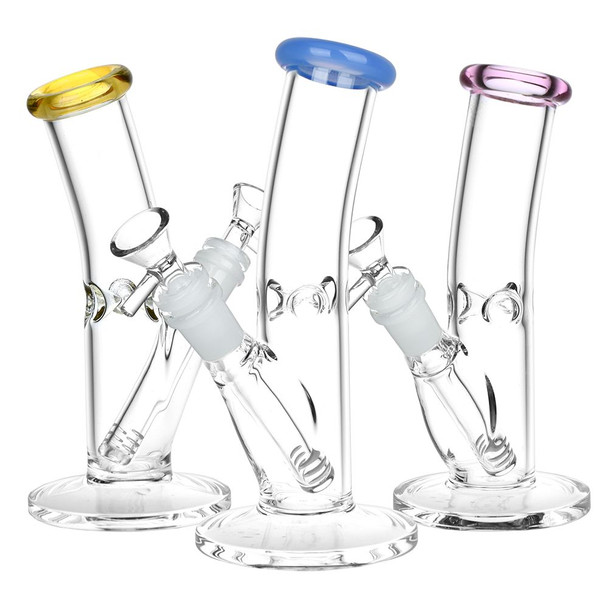 Photograph of product: Generic Glass Tri Tube Angled Mouth Recycler Assorted Colors 8"