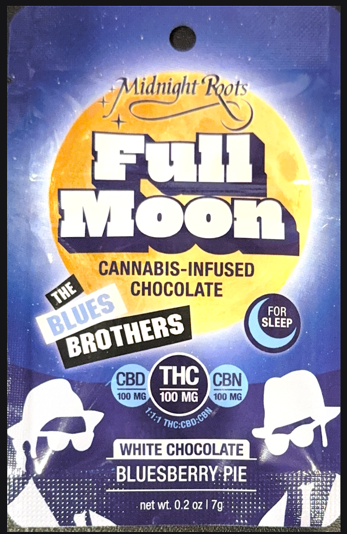 Photograph of product: 1:1:1 | Bluesberry Pie | 100mg TH-oui x 100mg CBN x 100mg CBD x 1pk | Full Moon
