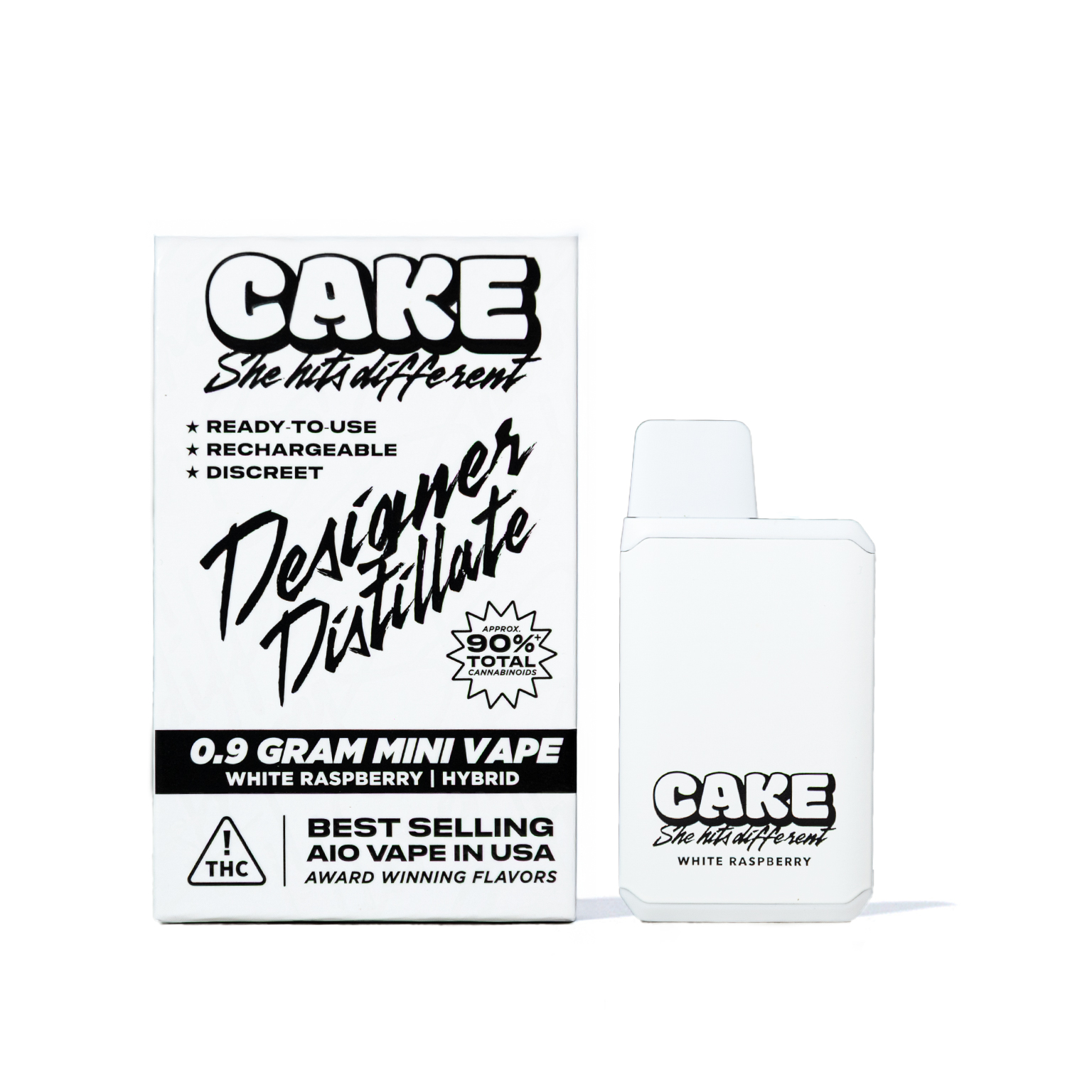 Photograph of product: Cake White Raspberry Disposable 0.9g