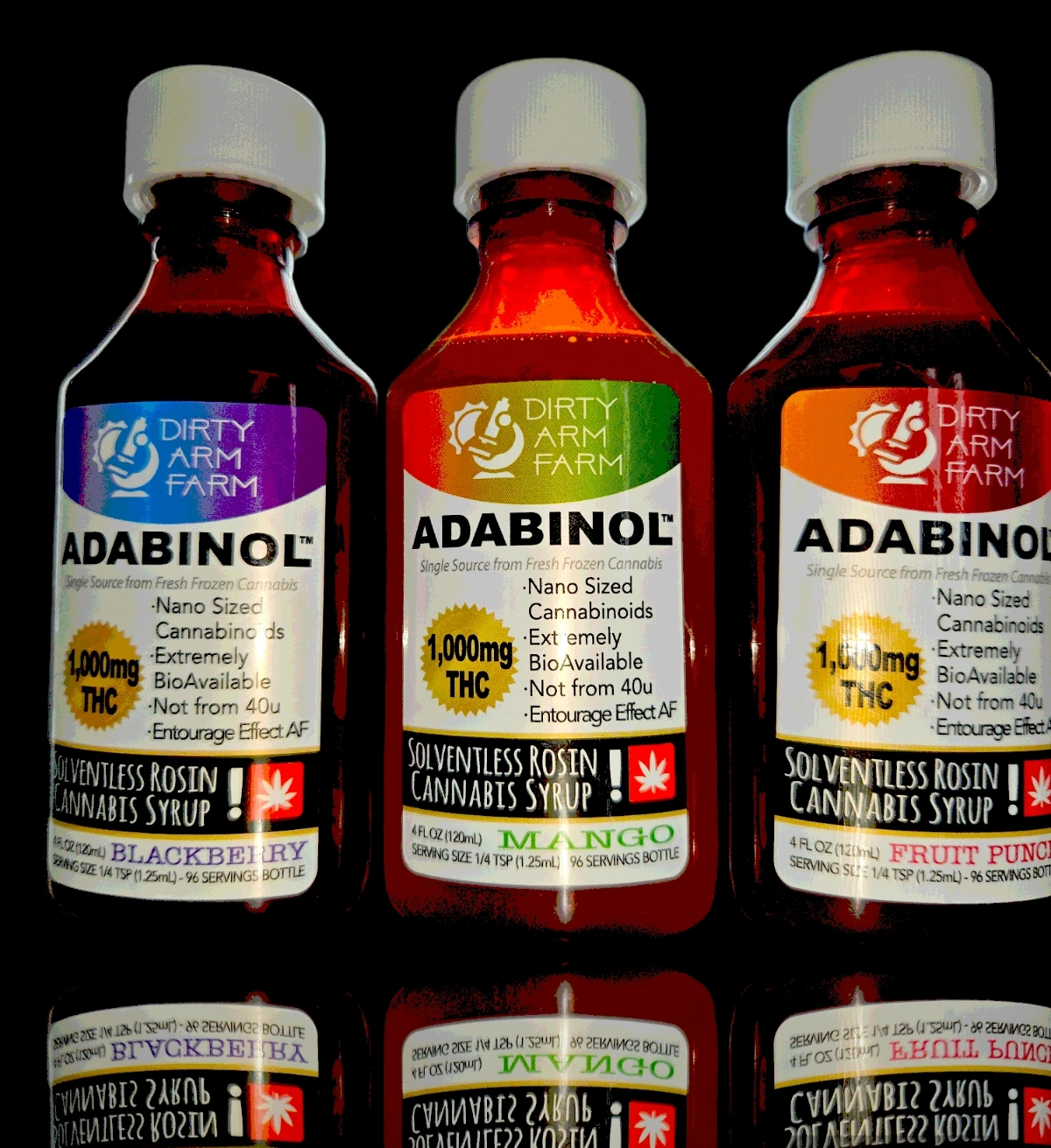 Photograph of product: Adabinol | 1000mg Flavored Rosin Syrup | Mango