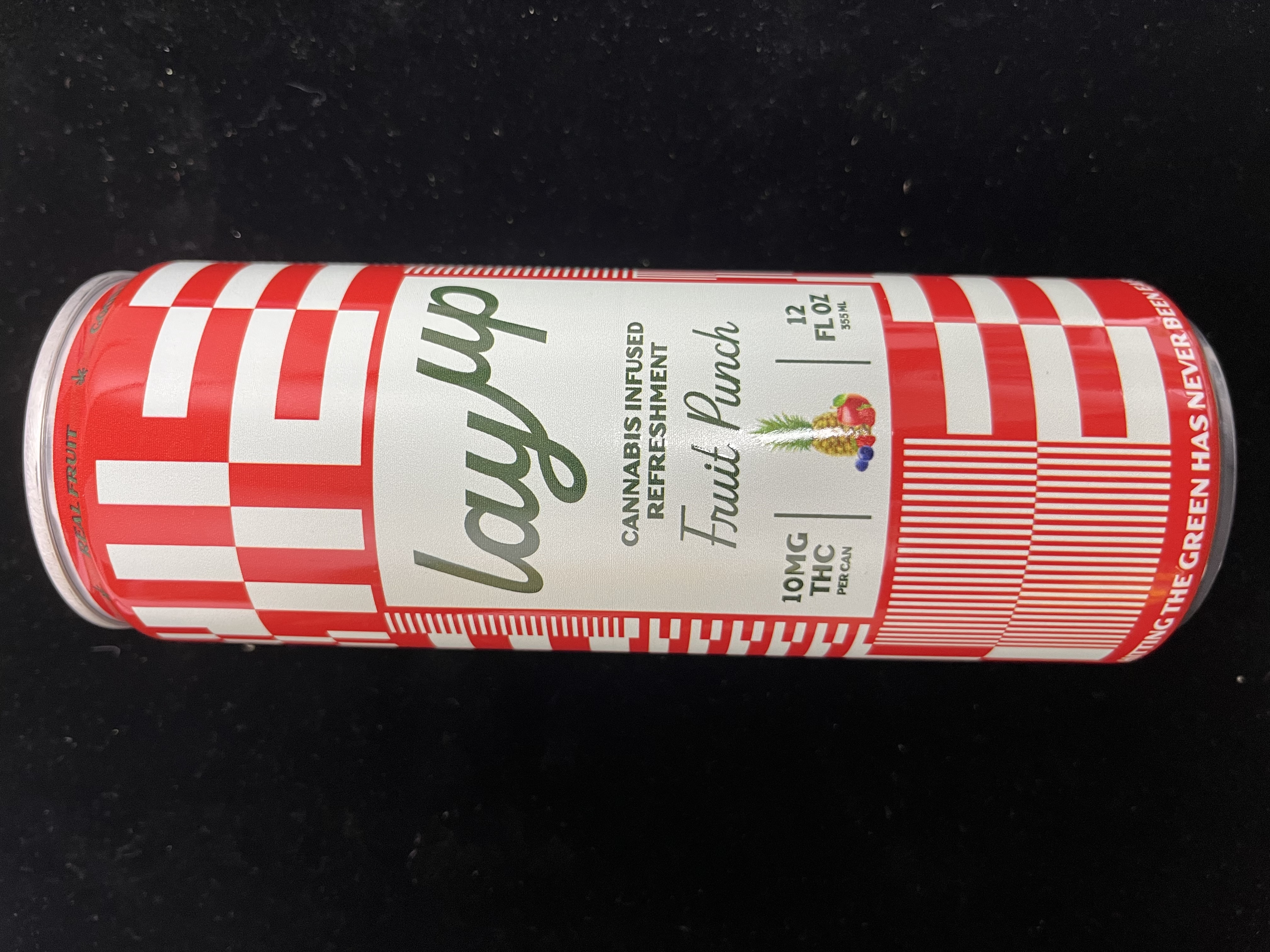 Photograph of product: Layup | Beverage | 12oz | Fruit Punch | Fast Acting | Electrolytes | Real Fruit | Gluten Free | Non-GMO | 10mg