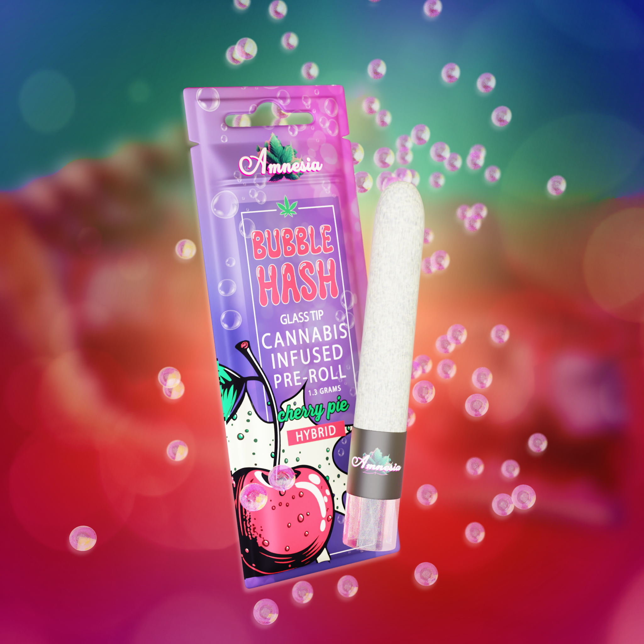 Photograph of product: Amnesia - Cherry Pie Bubble au chocolat Infused Pre-Roll 1.3g