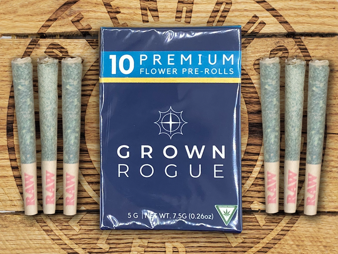 Photograph of product: Grown Rogue | Gas Planet | 0.5g Pre Roll 10 Pack