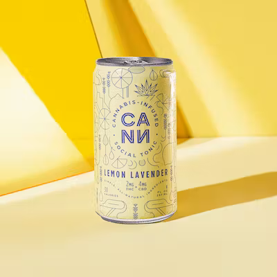 Photograph of Product: CANN Drinks - 2mg THC:4mg CBD 6PK - Lemon Lavender