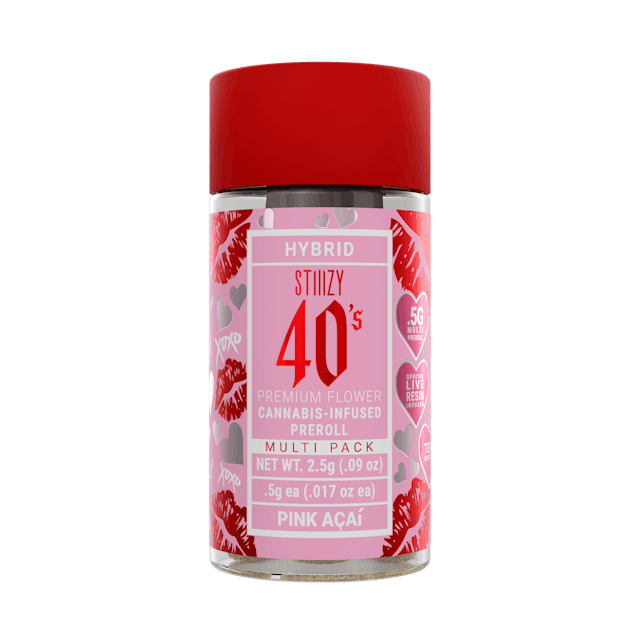 Photograph of product: 2.5G Pre-Rolls Infused Pink Acai 40's 5pk - Pink Acai