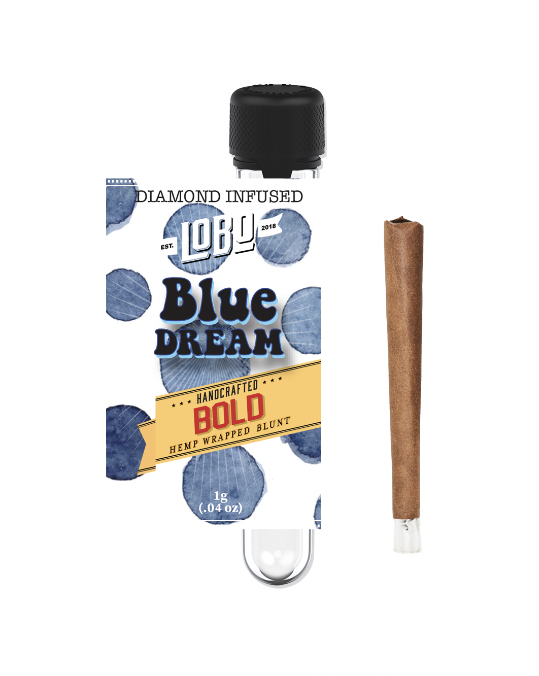 Photograph of product: Lobo - Bold: Blue Dream Diamond Infused Blunt - 1g