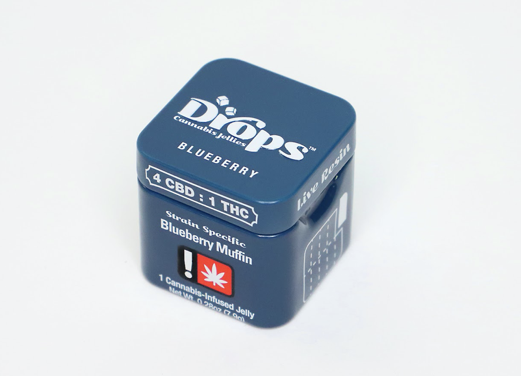 Photograph of product: Drops | Single CBD Ratio Jellies | Blueberry 4:1 CBD:TH-oui 200:50