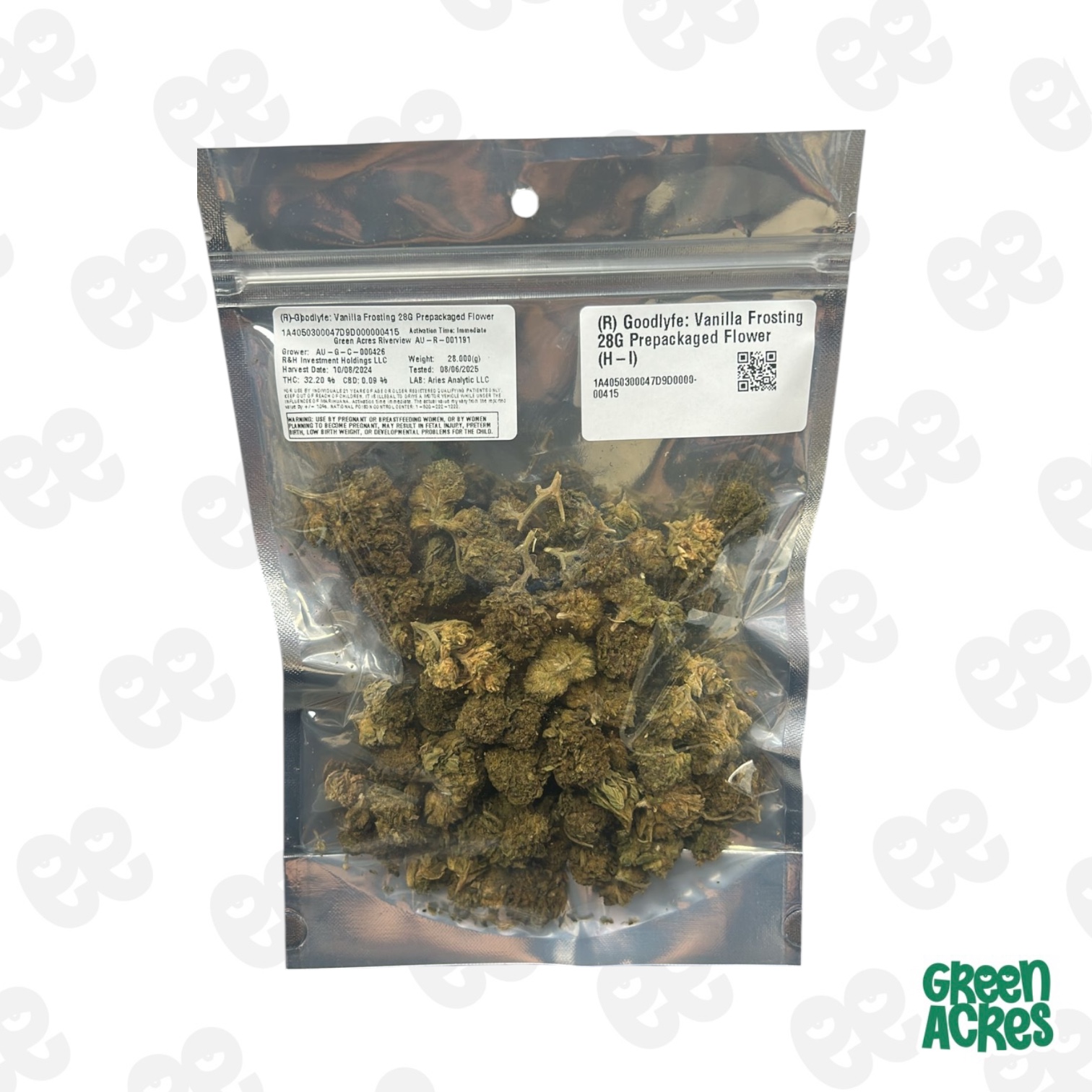 Photograph of product: (R) Goodlyfe: Vanilla Frosting 28G Prepackaged Flower (H-I)