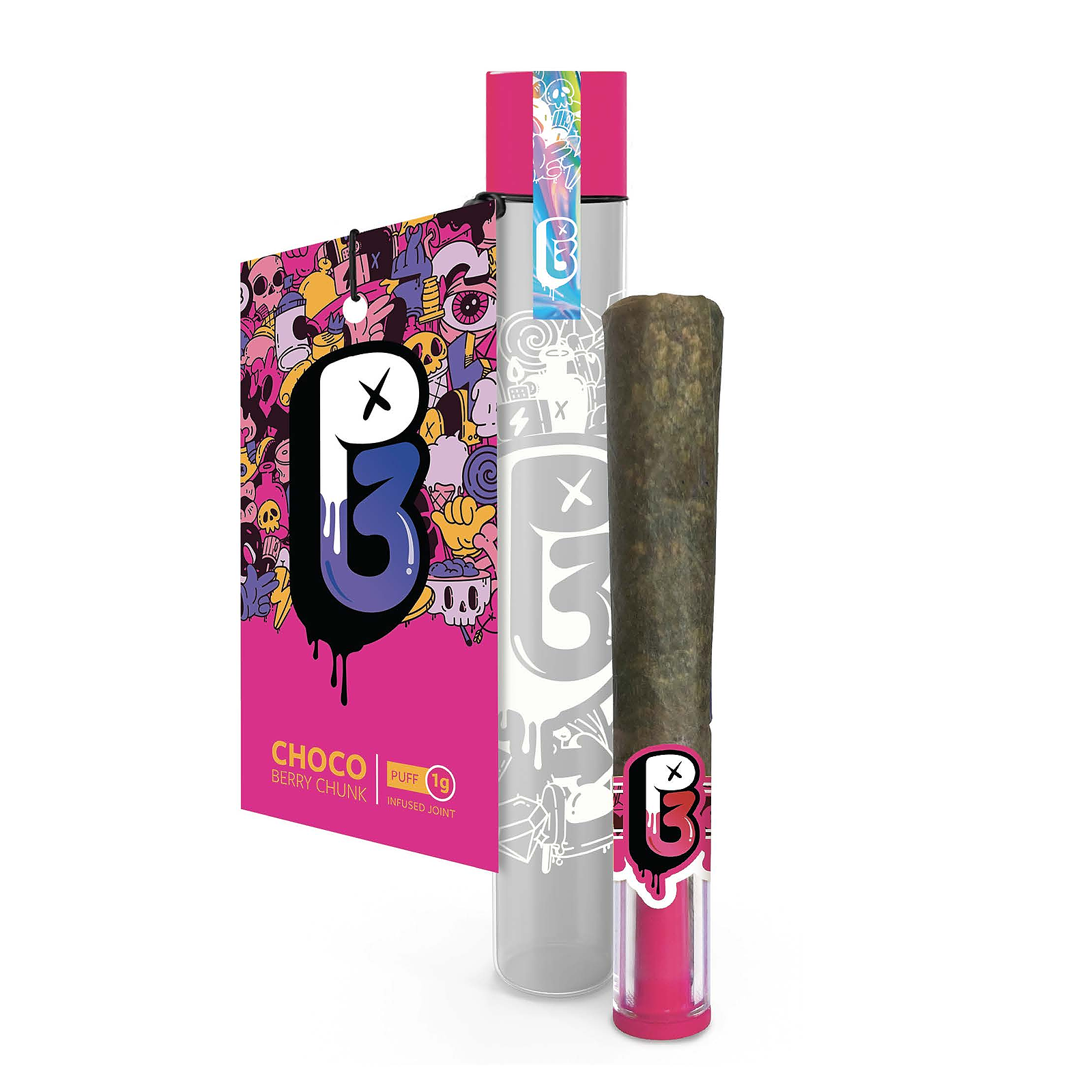 Photograph of product: Choco Berry Chunk (H) 1G Infused Preroll