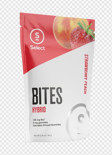 Photograph of product: Select - Strawberry Peach Classic Bites - 100mg