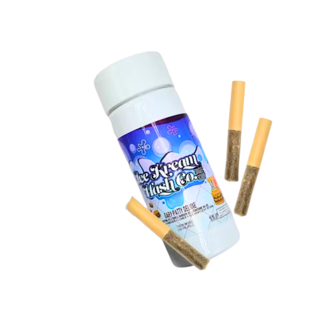 Photograph of product: Ice Kream au chocolat - 3pk 0.5g Rosin Infused Pre-Roll - Garry Patty Deluxe