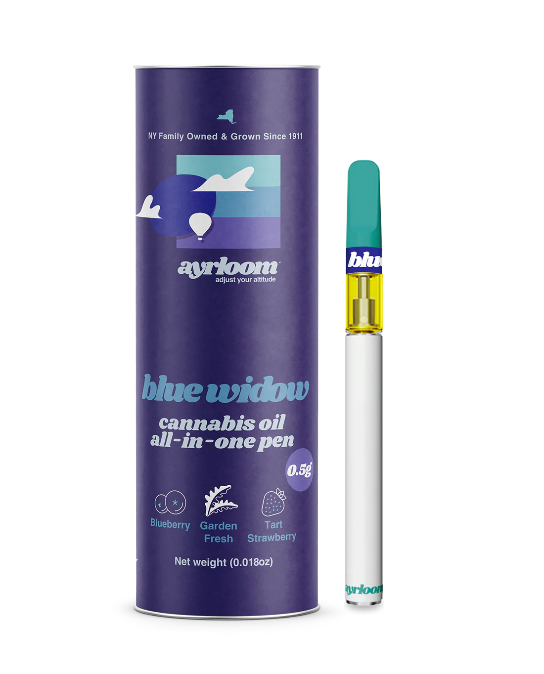 Photograph of product: Ayrloom - Vape AIO Pen - Blue Widow