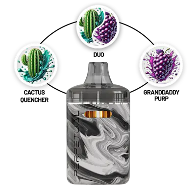 Photograph of product: Perpetual | Cactus Quencher x Granddaddy Purple | Dual Chamber | All In One | 2g