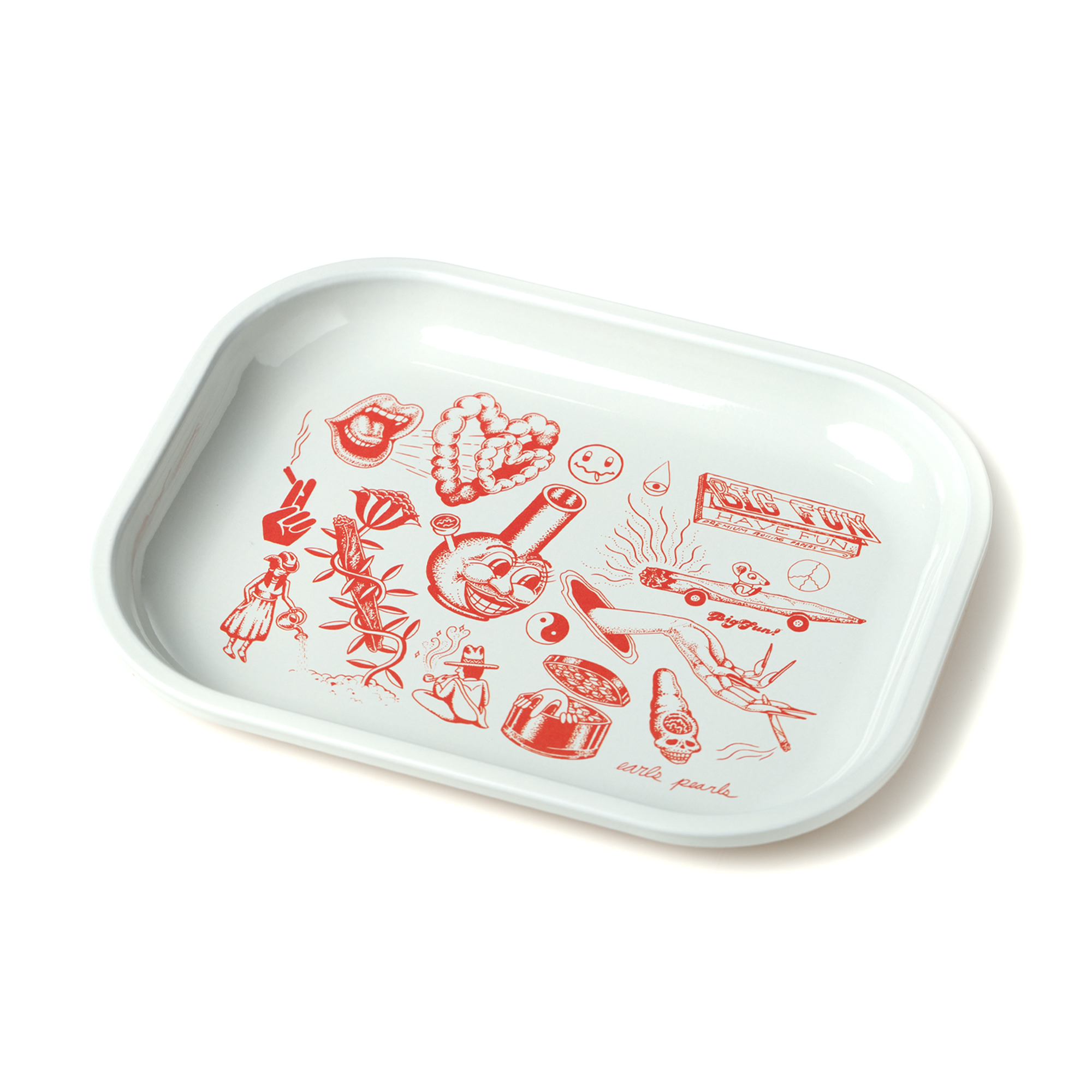 Photograph of product: BIGFUN! I Rolling Tray I White Red