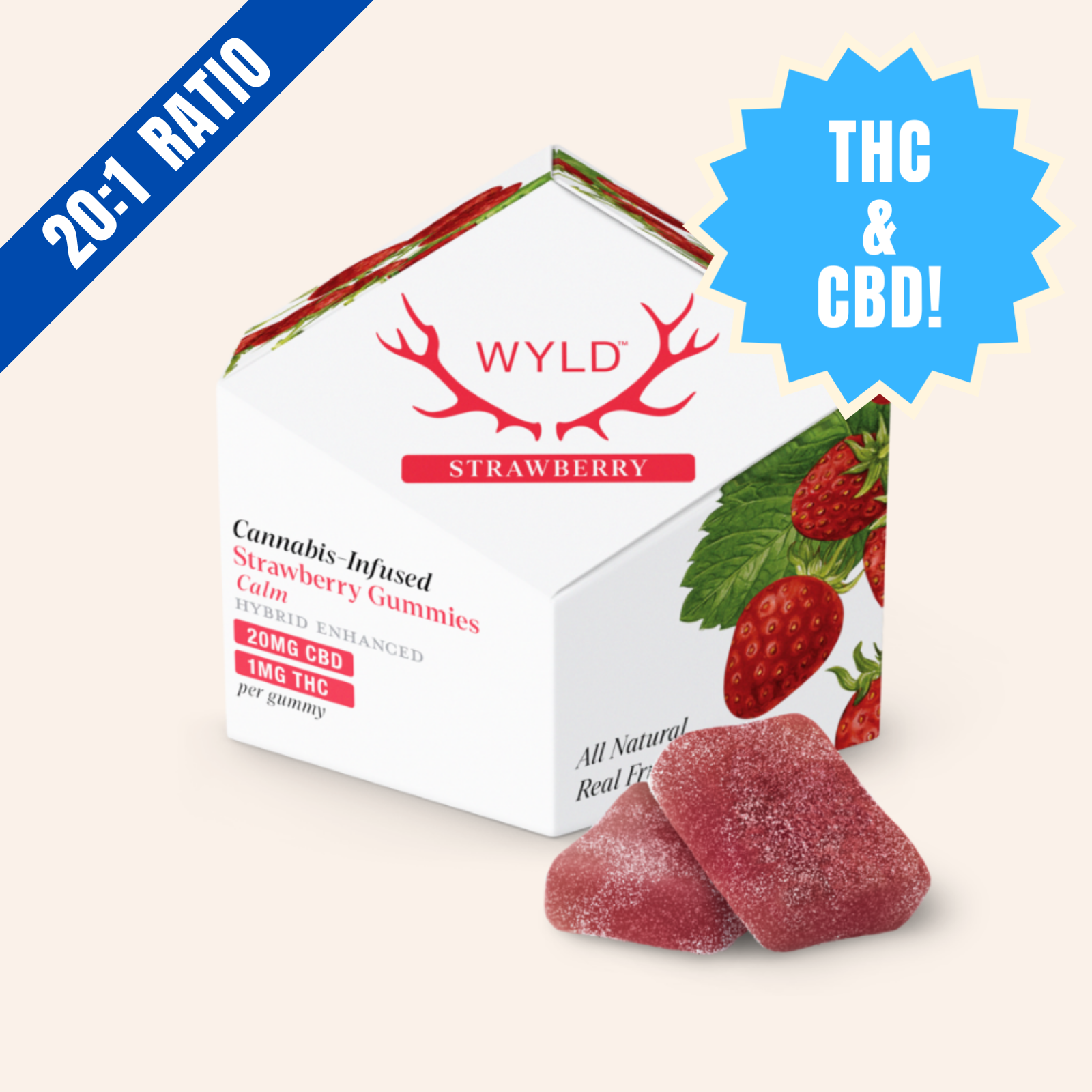Photograph of product: STRAWBERRY GUMMIES | 10PK | 100MG