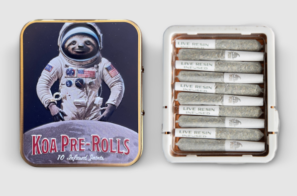 Photograph of product: KOA | GLITTER BOMB X PAPAYA PUNCH | INFUSED PREROLL 10PK | 3.5G