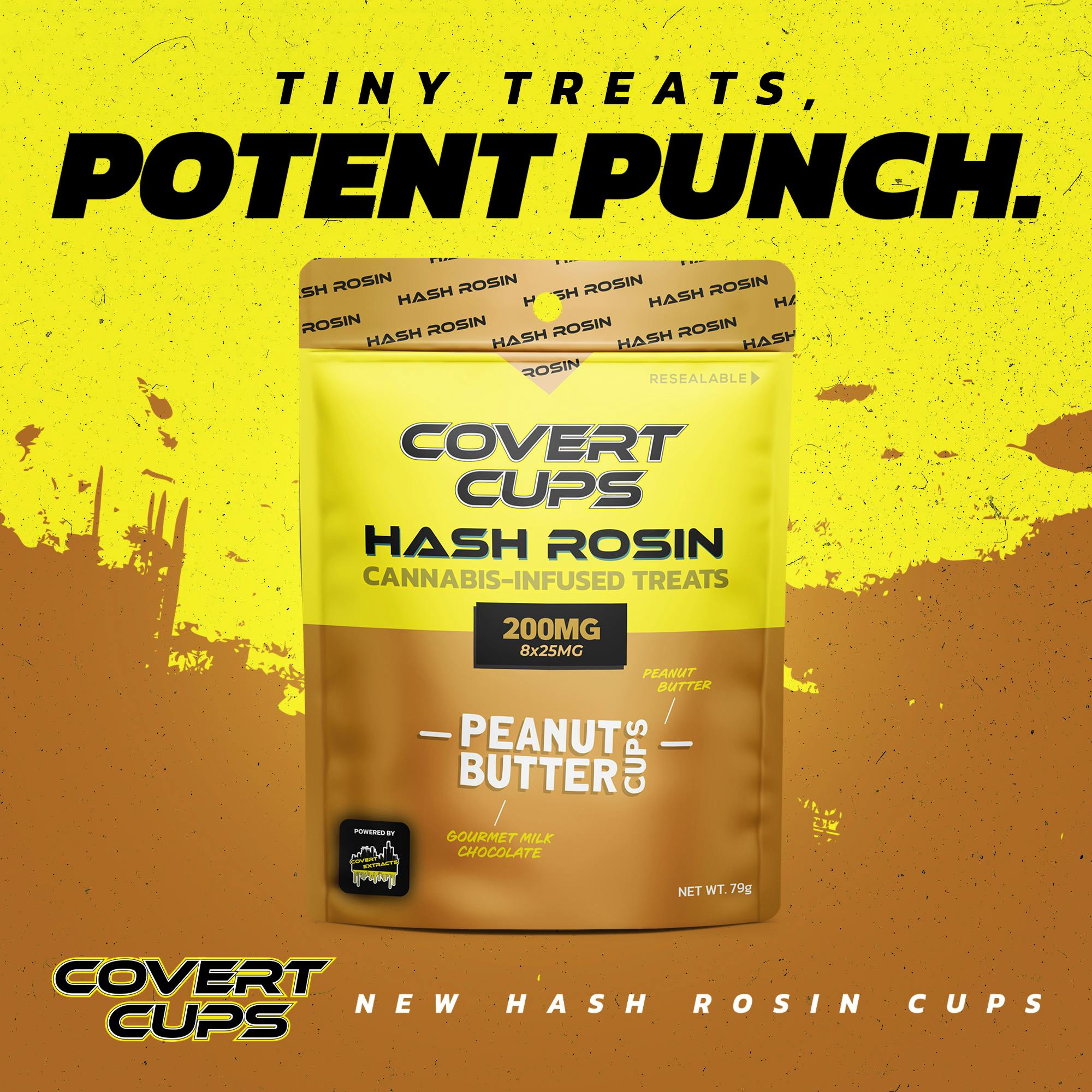 Photograph of product: Covert Cups - Dubai Rosin Infused Mini Cups 200mg Chocolate