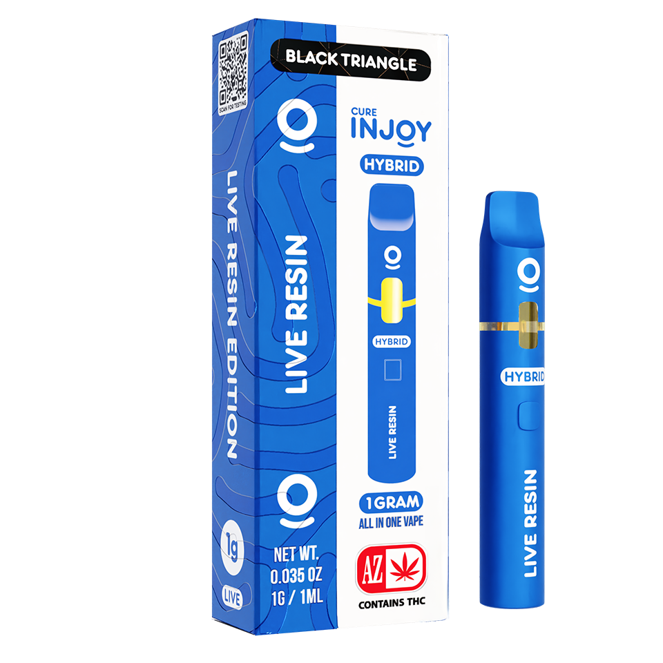Photograph of product: CURE INJOY - DISPOSABLE RESIN LIVE - 1G - BLACK TRIANGLE - HYBRID