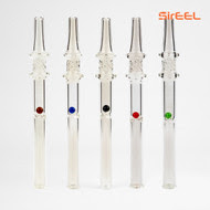 Photograph of product: 6" SirEEL Jewel Vortex Dab Straw w/ Spinning Jewel | Asst Colors