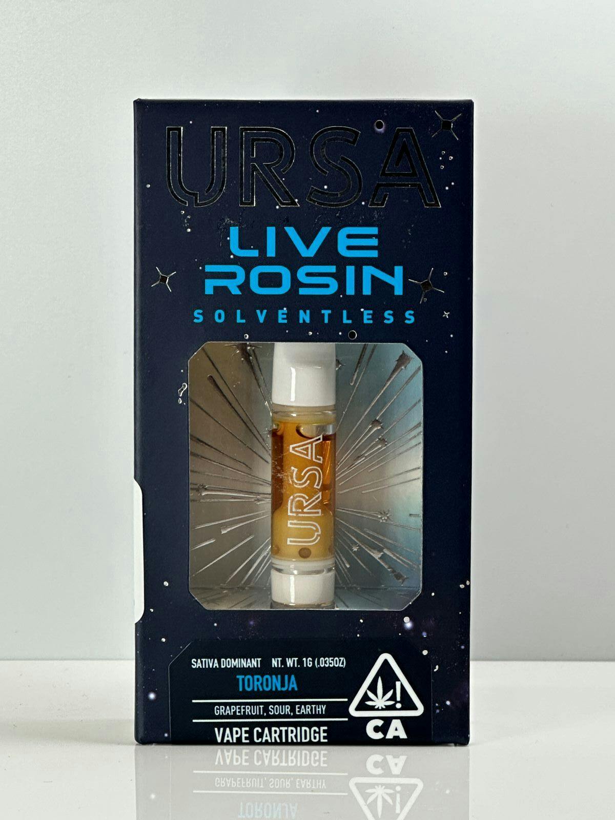 Photograph of product: URSA 1g Toronja Live Rosin Cart 72%