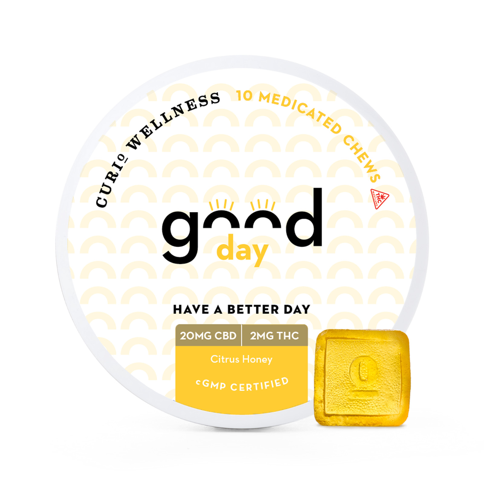 Photograph of product: Chill Citrus Honey 20:2 (CBD:TH-oui) Chews - 20mg