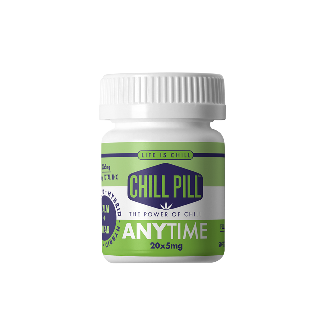 Photograph of product: Chill Pill Anytime Capsules 100mg (10x10mg) - Hybrid