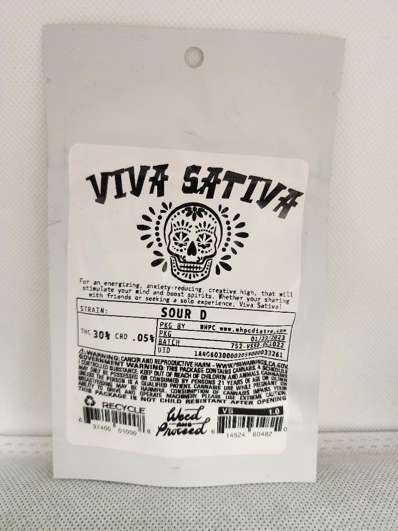 Photograph of product: Sour D 3.5g | Viva Oui'd