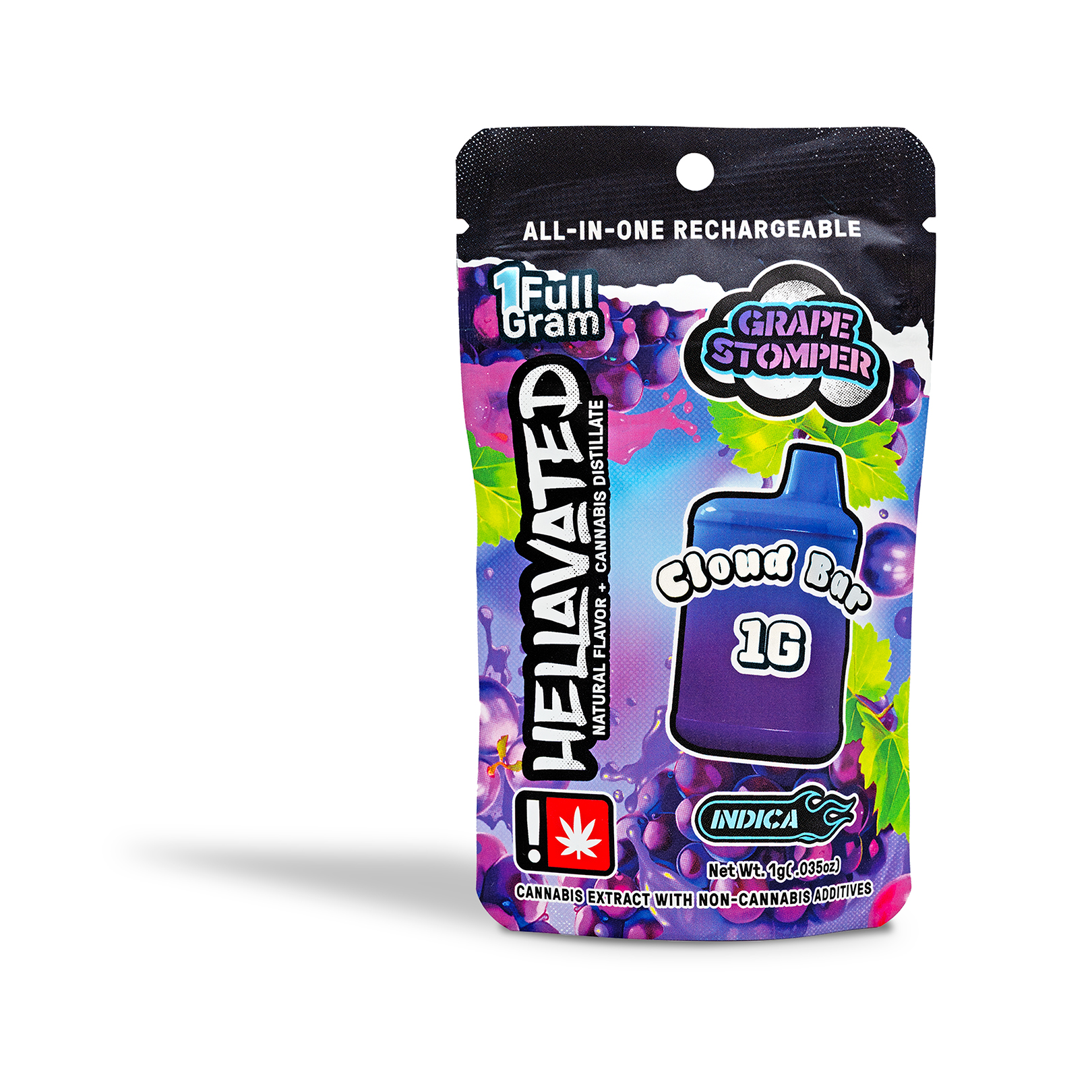 Photograph of product: Hellavated - Grape Stomper Cloud Bar Disposable Pod