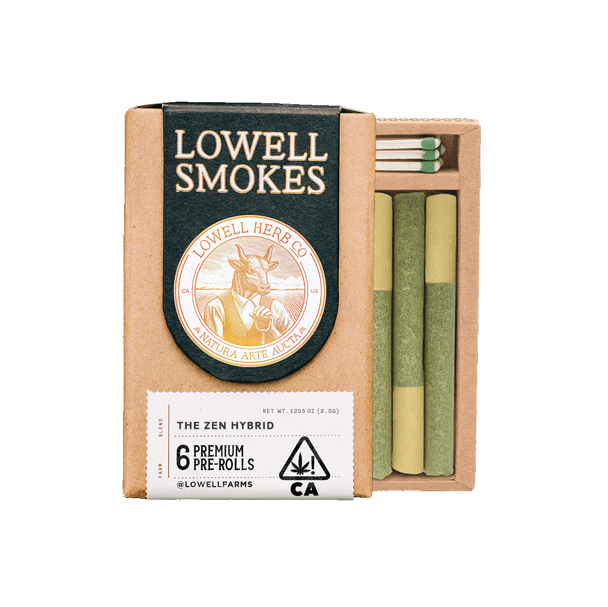 Photograph of product: LOWELL - Prerolls - The Zen Hybrid - 6PK - 3.5G