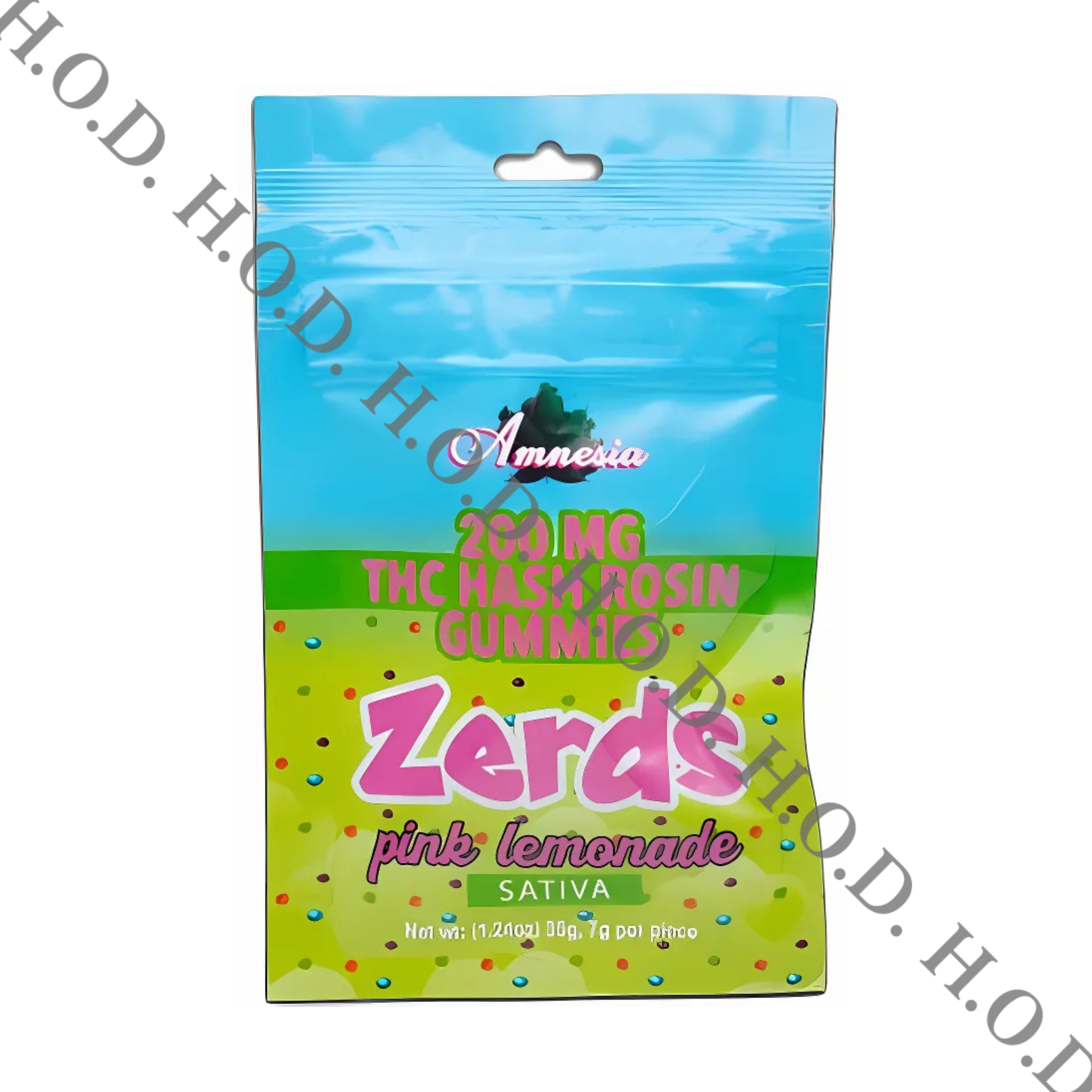 Photograph of product: Amnesia Pink Lemonade au chocolat Rosin Gummies 200mg
