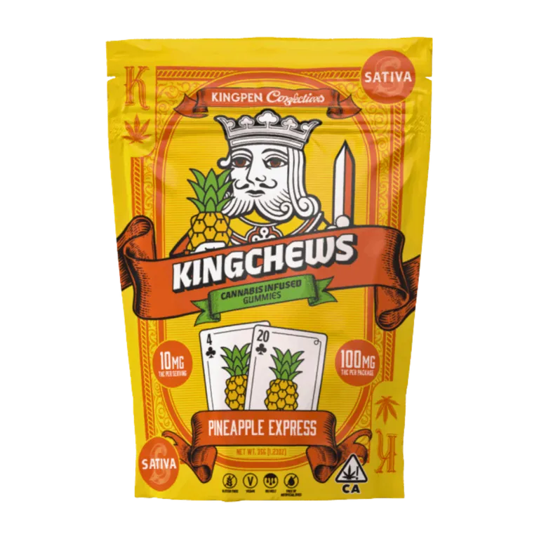 Photograph of product: KINGPEN - PINEAPPLE EXPRESS GUMMIES 100MG