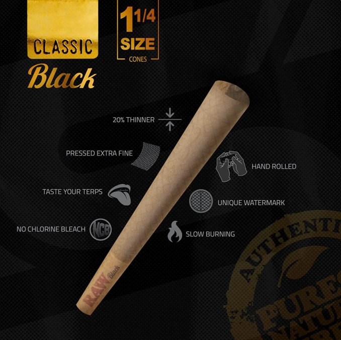 Photograph of product: Accessories | Raw Classic Black King Size 3 Pack