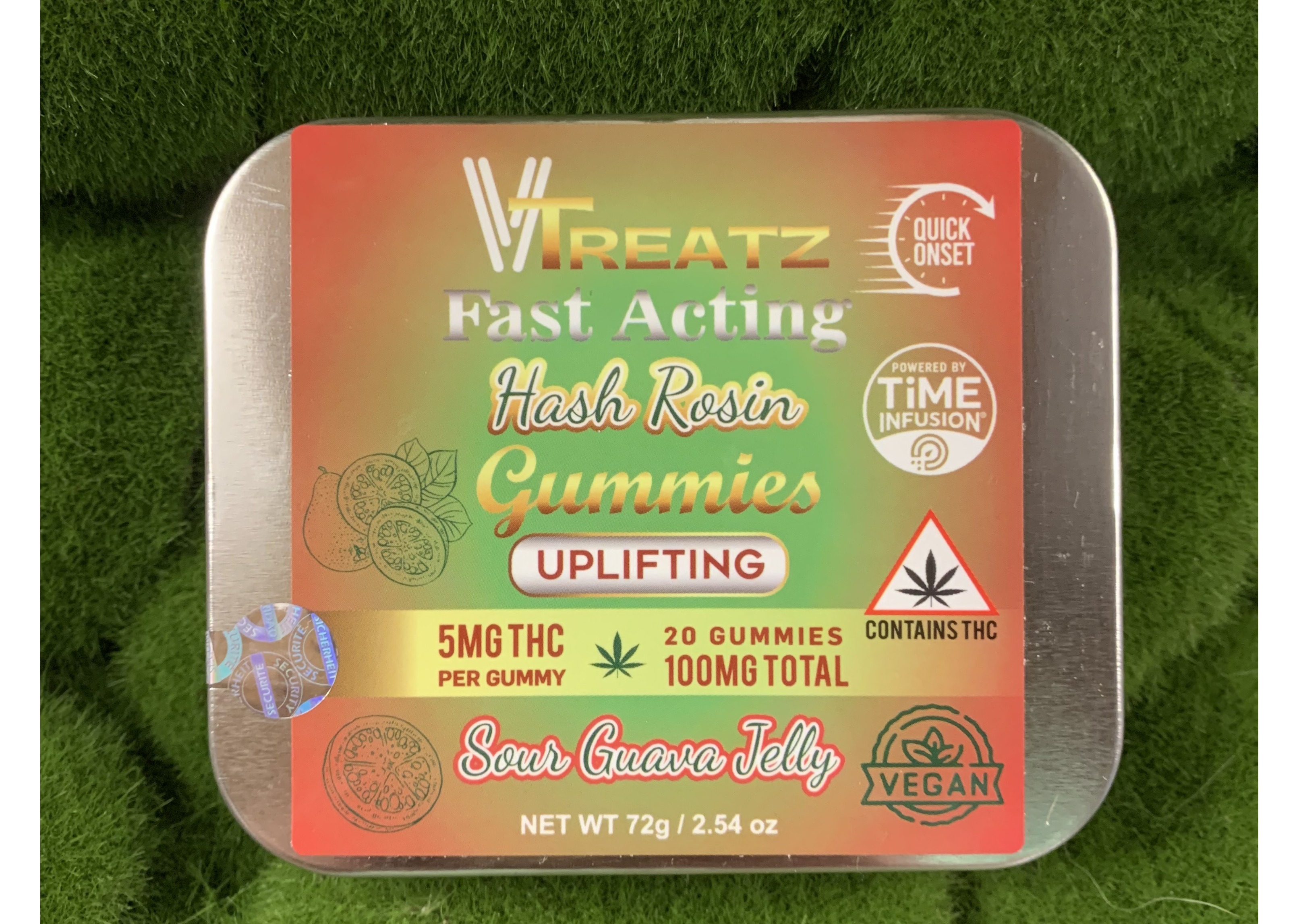 Photograph of product: 100mg Edible Pack | Sour Guava Jelly au chocolat Rosin Gummies | VTreatz