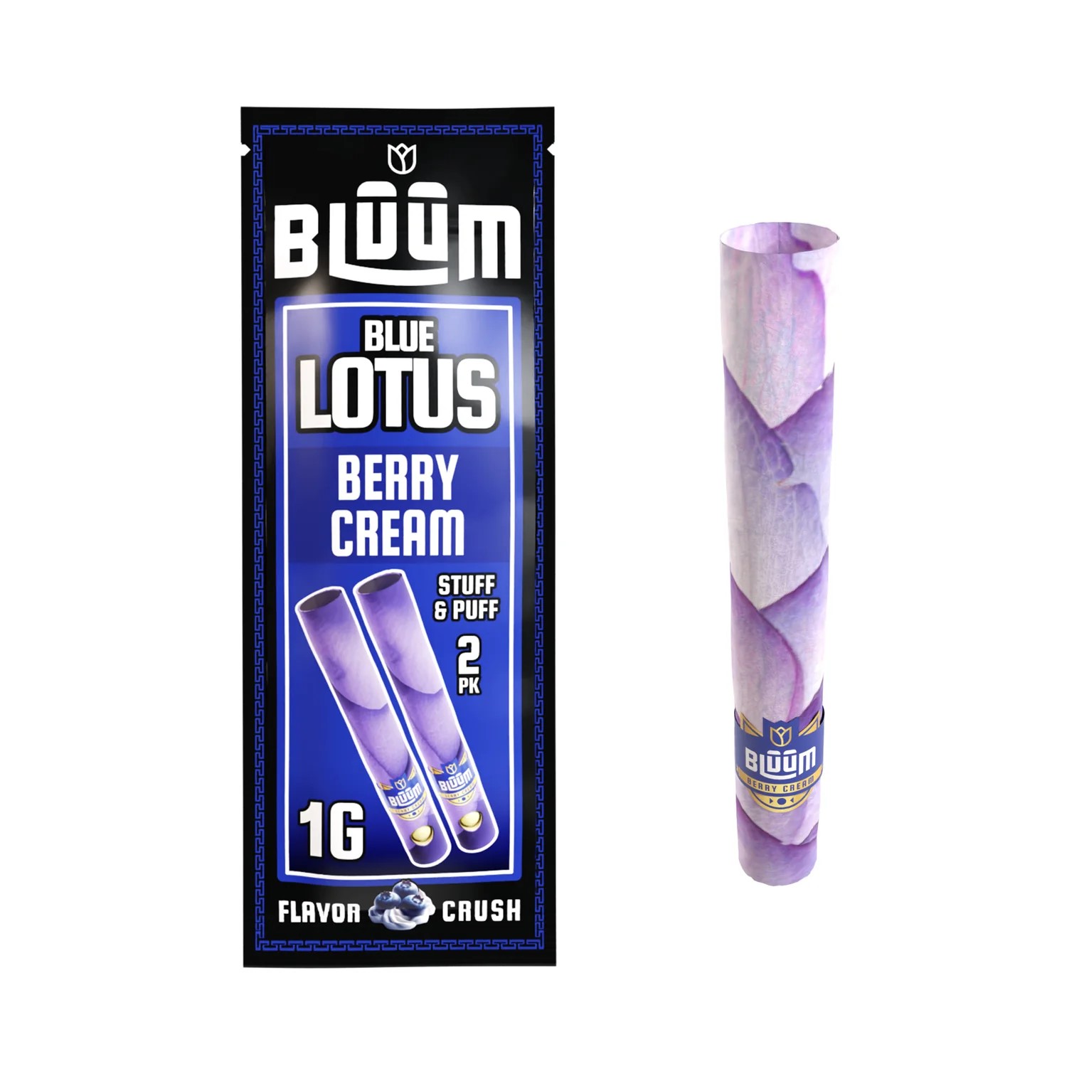 Photograph of product: Bluum - Blue Lotus Berry Cream Flower Rolls 2pk