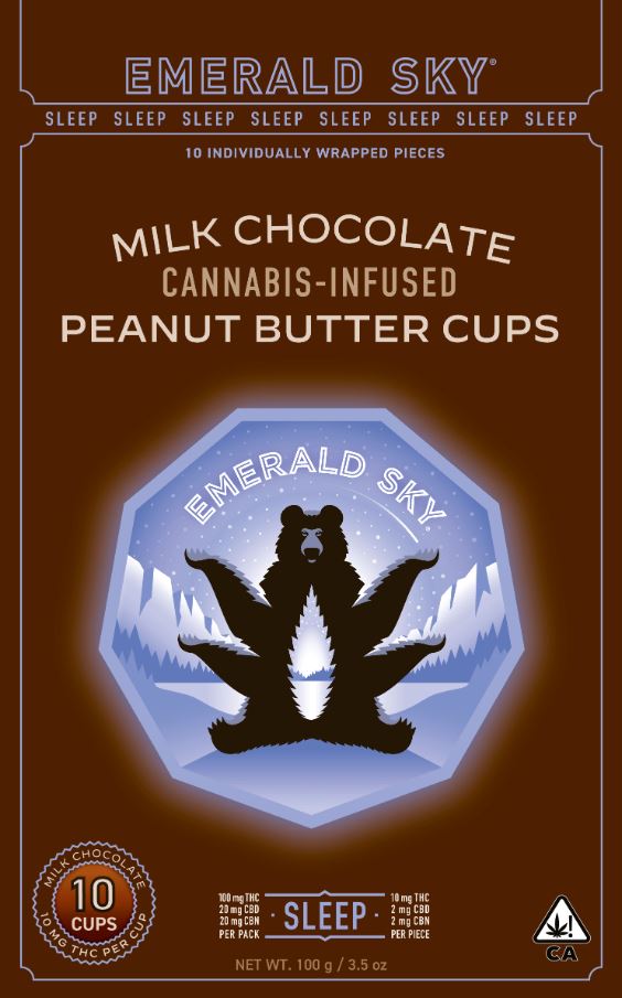 Photograph of product: Emerald Sky Sleep Peanut Butter Cups (10 X 10mg)