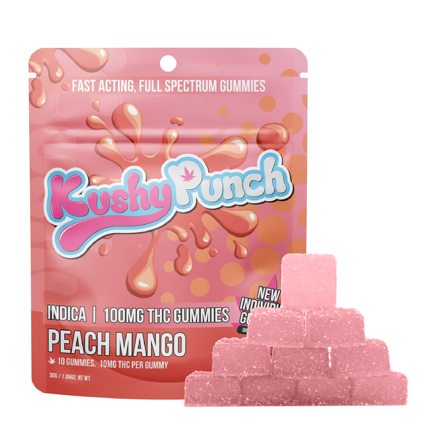 Photograph of product: Peach Mango Oui'd | Gummies [10pk x 10mg]