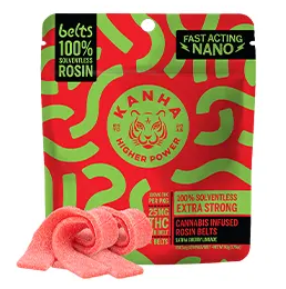 Photograph of product: Edible* - Kanha - Cherry Limeade Rosin Belts (S) - 100mg (4pk)