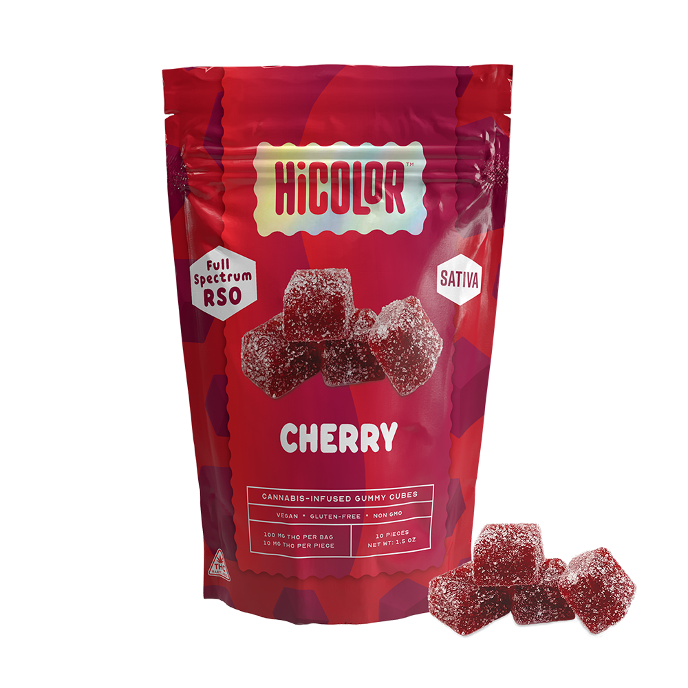 Photograph of product: HiColor Cherry 10pk 10mg Gummies