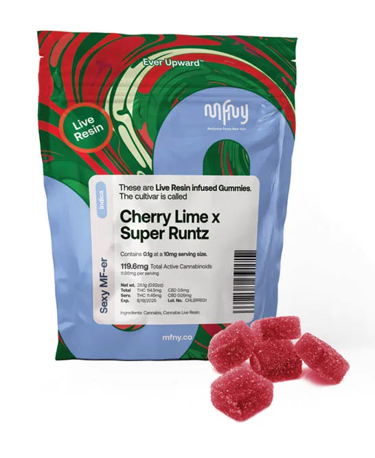 Photograph of product: MFNY | Cherry Lime x Super Runtz | Live Resin Gummies 100mg