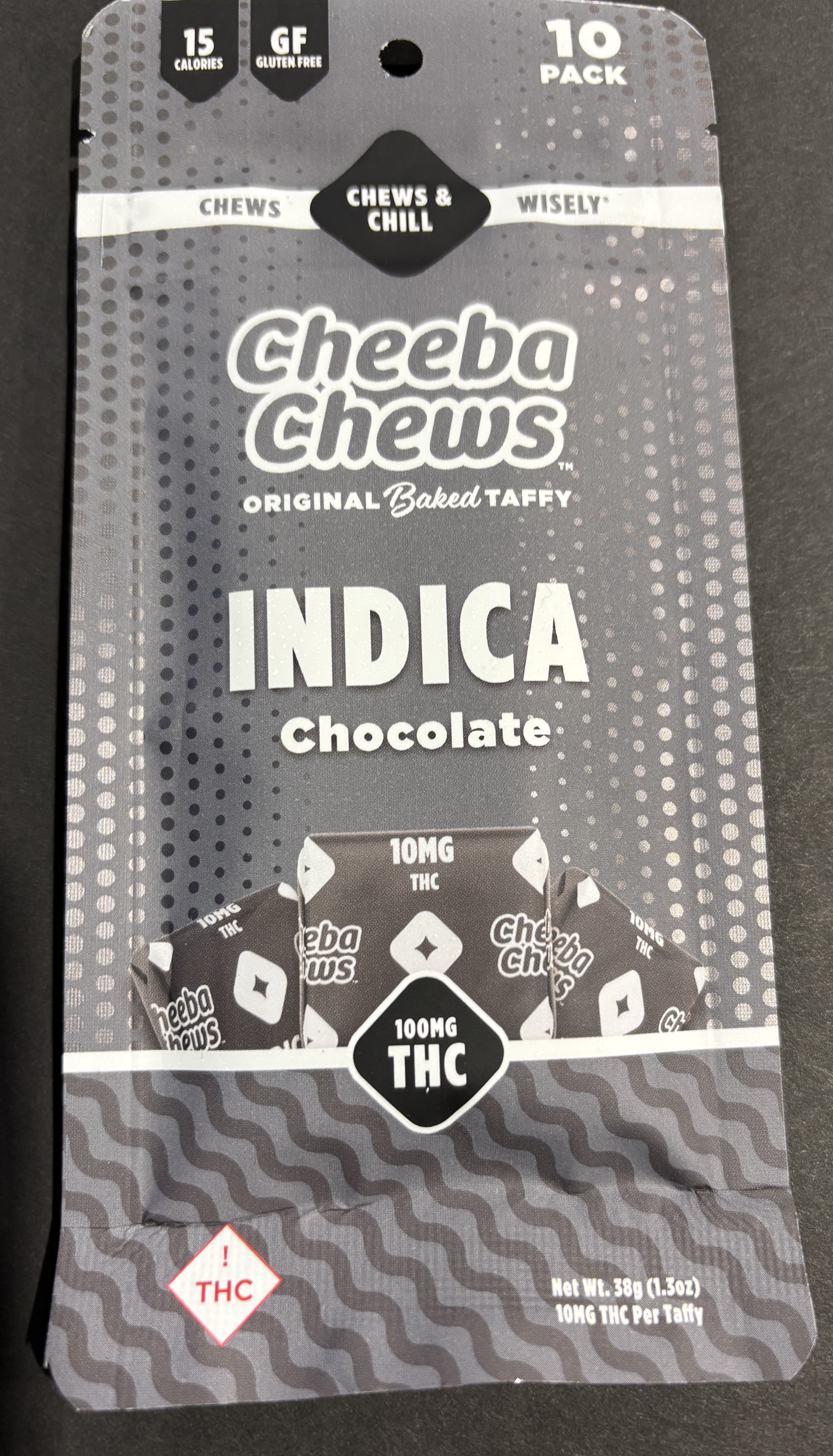 Photograph of product: Cheeba Chews | Wax Wrap 100mg | Chocolate (I)