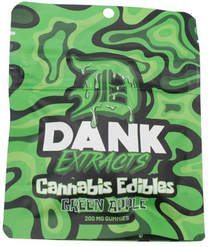 Photograph of product: Dank Gummies - Green Apple 200mg