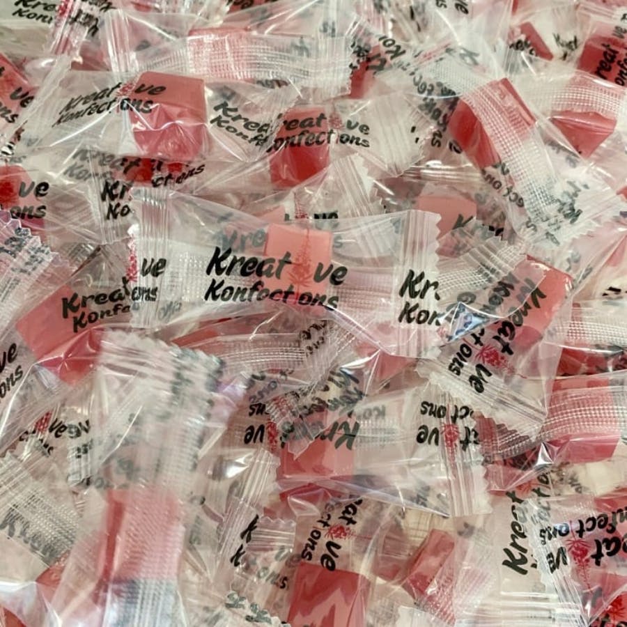 Photograph of product: Guava 1:1 (100mg) Hybrid Heavenly Soft Chews 10pk by Kreative Konfections