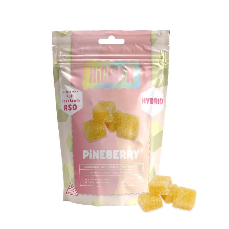 Photograph of product: HiColor RSO Gummies (100mg) Pineberry 10ct
